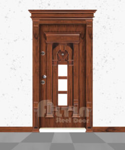 درب ضد سرقت برجسته گردویی مدل 1001