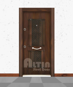 درب ضد سرقت برجسته گردویی مدل 1004