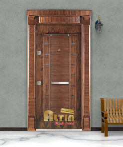 درب ضد سرقت برجسته گردویی آلتین مدل 1011