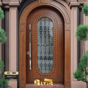 درب ضد سرقت برجسته گردویی آلتین مدل 1019