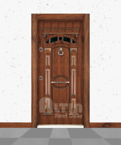 درب ضد سرقت برجسته گردویی مدل 1006