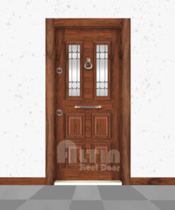 درب ضد سرقت برجسته گردویی مدل 1007