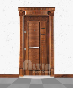 درب ضد سرقت برجسته گردویی مدل 1009