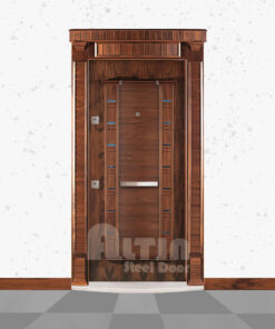 درب ضد سرقت برجسته گردویی مدل 1011