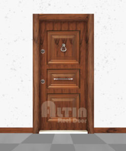 درب ضد سرقت برجسته گردویی مدل 1017