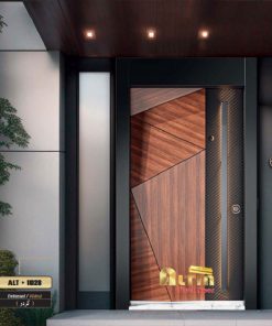 درب ضد سرقت برجسته گردویی آلتین مدل 1028