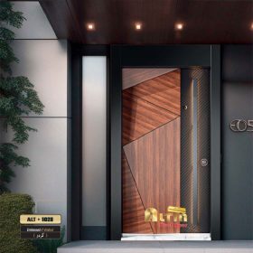 درب ضد سرقت برجسته گردویی آلتین مدل 1028