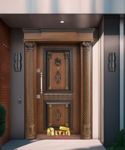 درب ضد سرقت برجسته گردویی آلتین مدل 1036