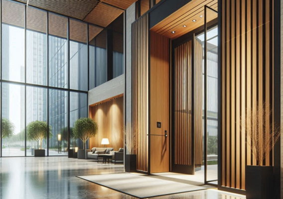 طراحی زیبای درب لابی